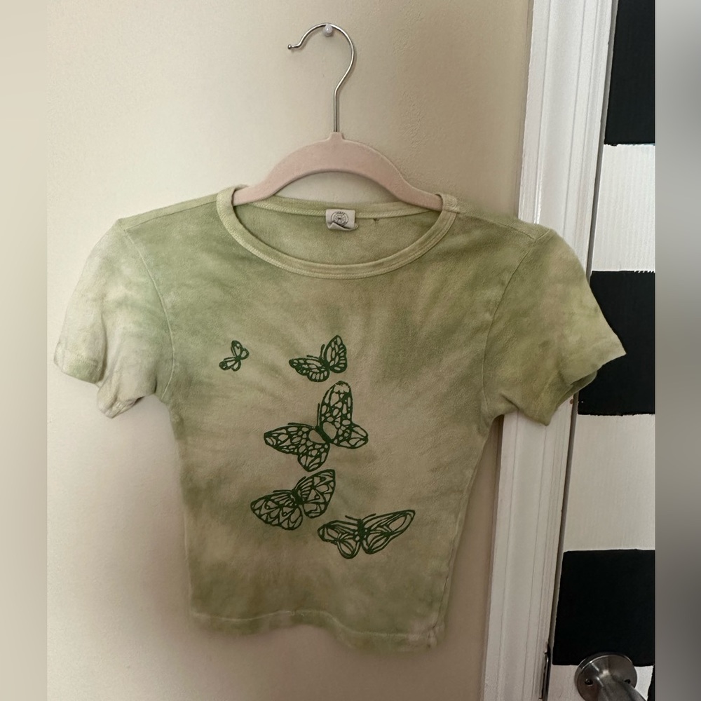 Urban Outfitters Green Butterfly Baby Tee